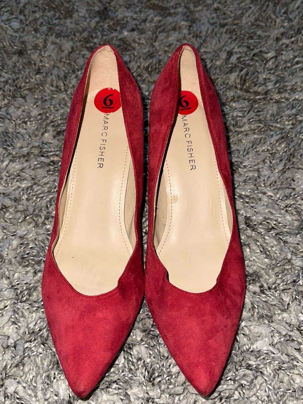 Marc Fisher Burgundy Suede Pointed Pumps